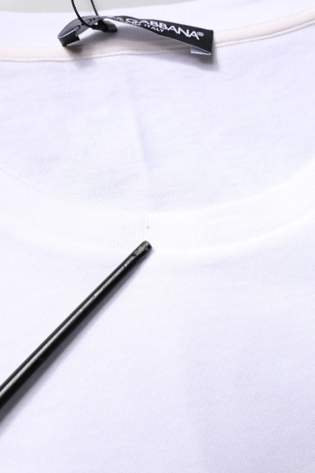 White #DGFamily Print Cotton Crew Neck T-shirt