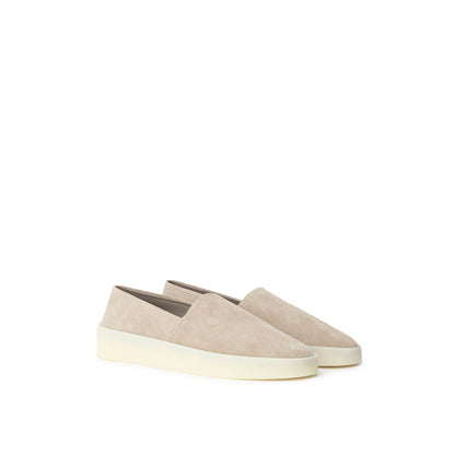 Gray Leather Slip-On Loafer
