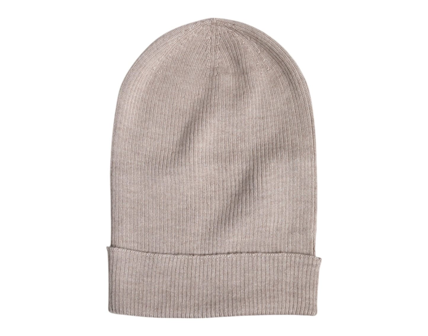 Beige Cashmere Knitted Winter Beanie Hat