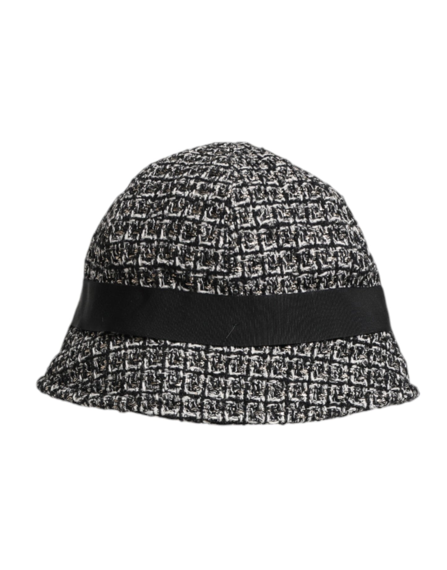 Black Cotton Blend Bucket Hat