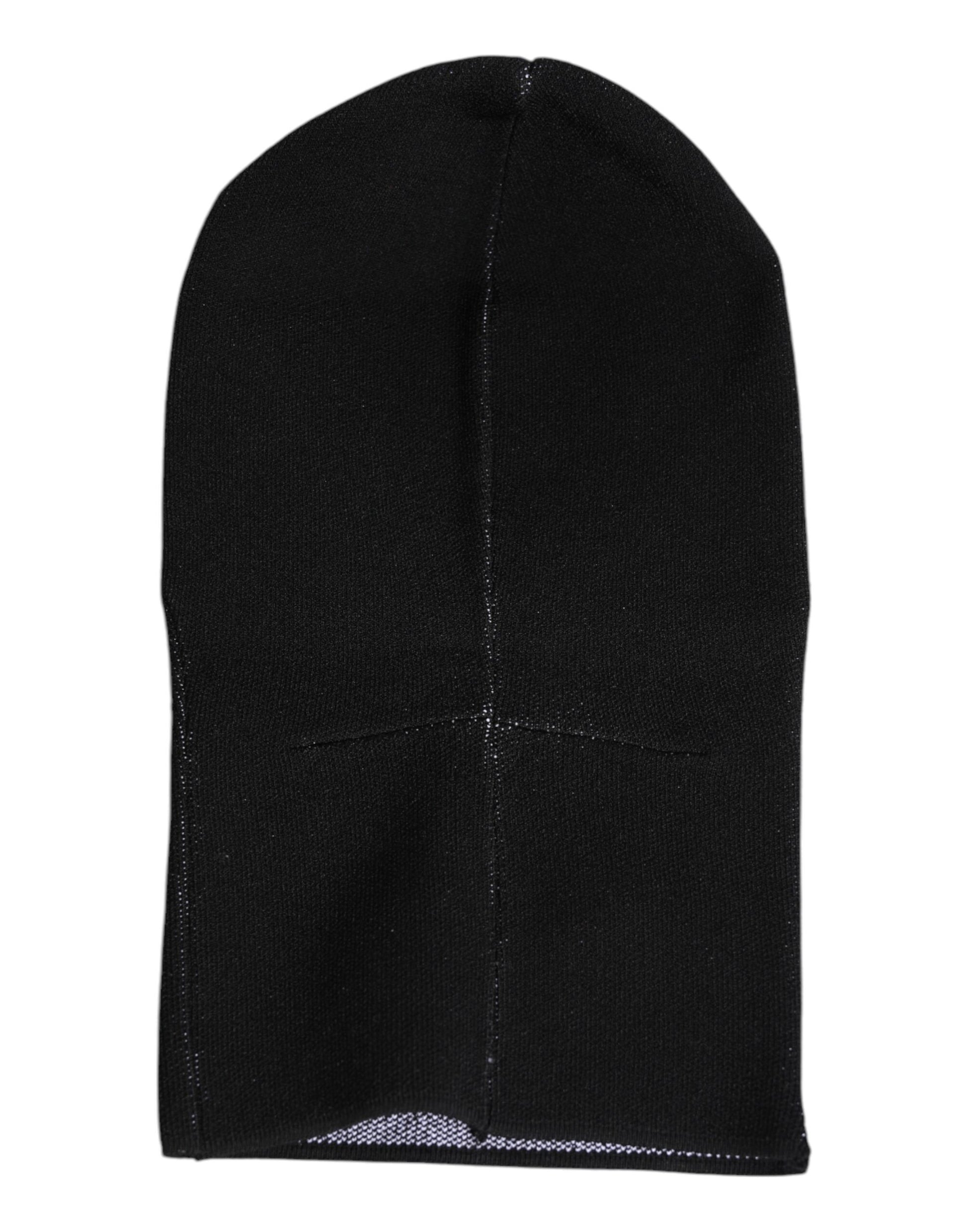 Black Cashmere Knitted Ski Mask Balaclava Hat