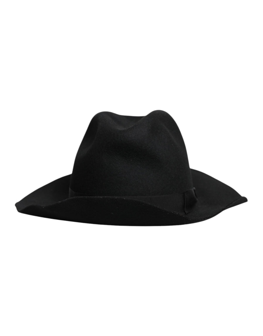Black Wide Brim Trilby Fedora Hat