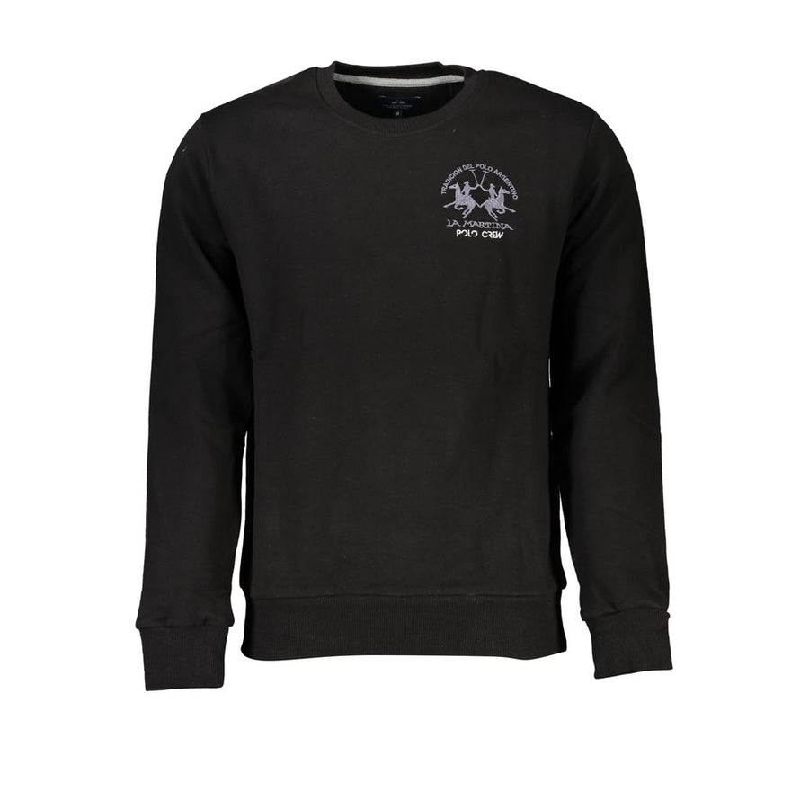 Black Cotton Men Sweater