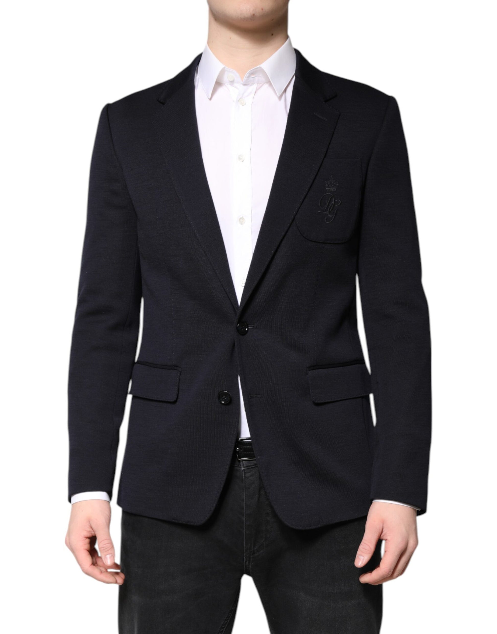 Black Wool Single Breasted Coat Suit Blazer