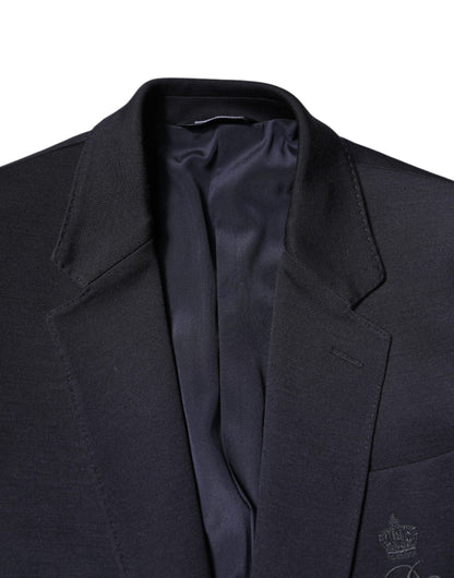 Black Wool Single Breasted Coat Suit Blazer