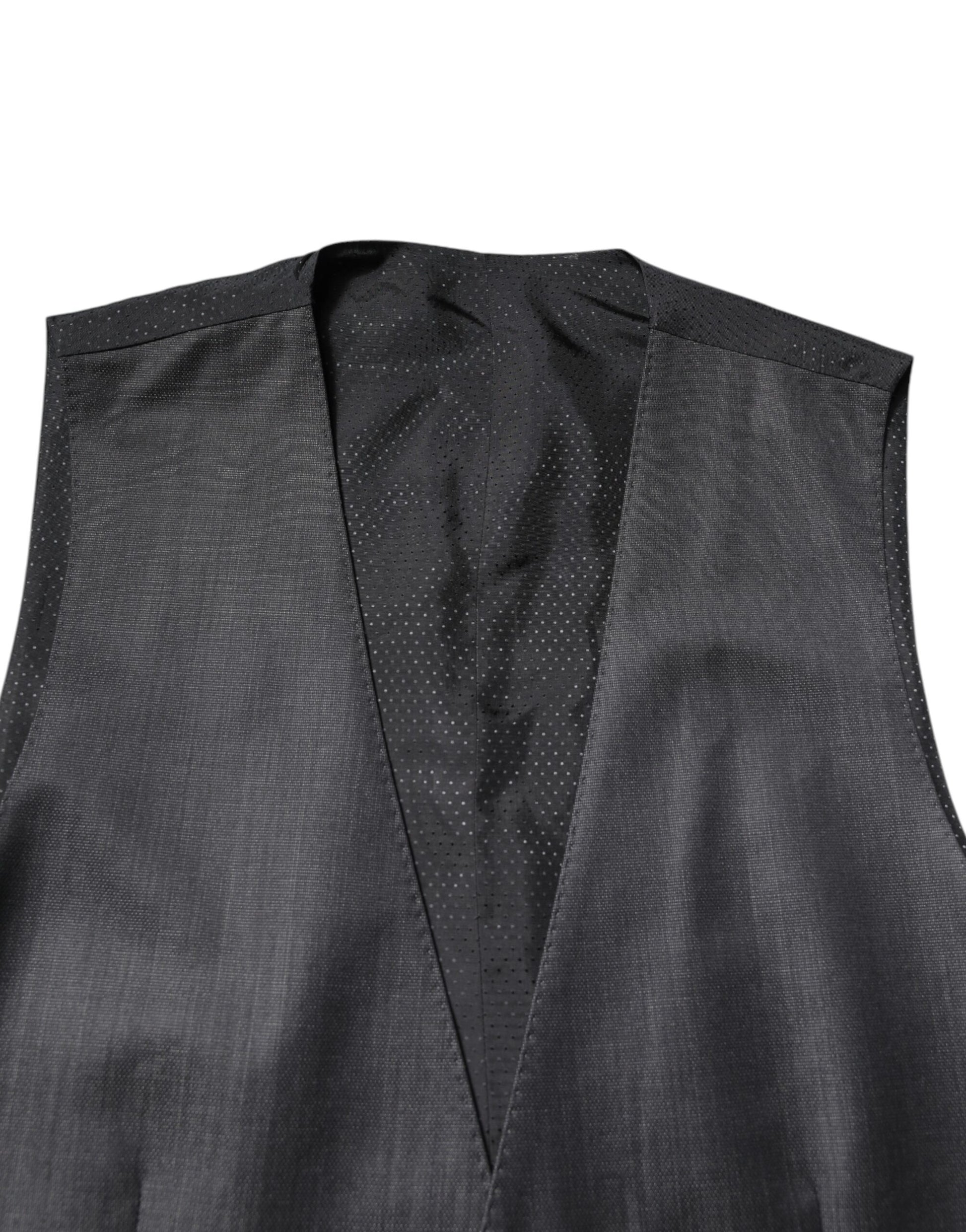 Black Wool Waistcoat Dress Formal Vest