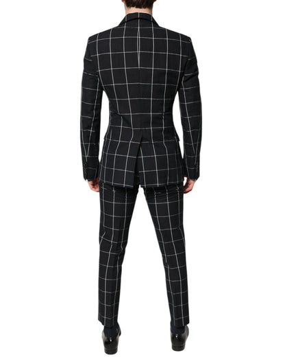 Black TAORMINA Double Breasted 2 Piece Suit
