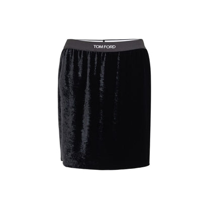 Black Viscose Mini Skirt