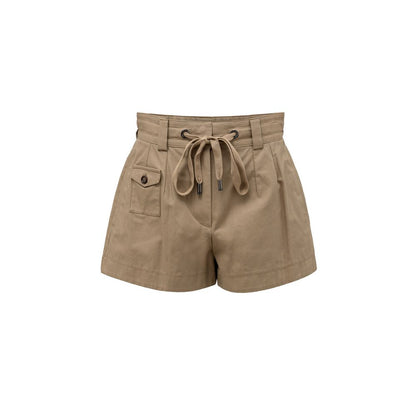 Beige Cotton Bermuda Shorts