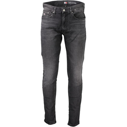 Black Cotton Slim Men Jeans
