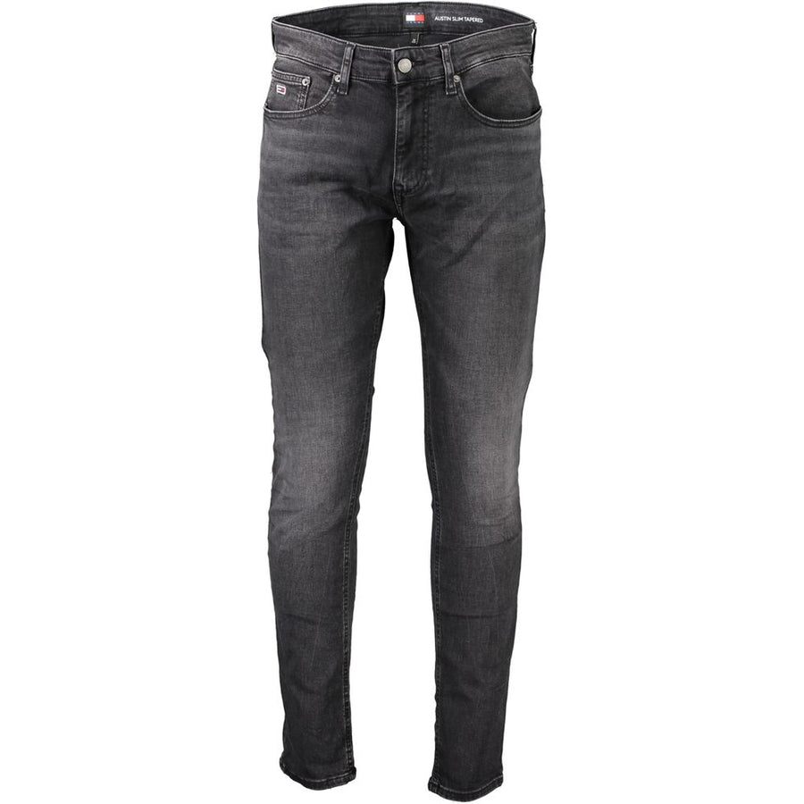 Black Cotton Slim Men Jeans