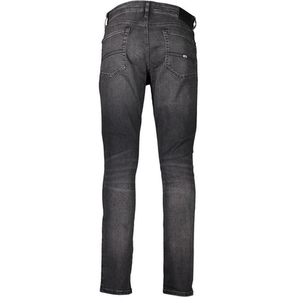 Black Cotton Slim Men Jeans