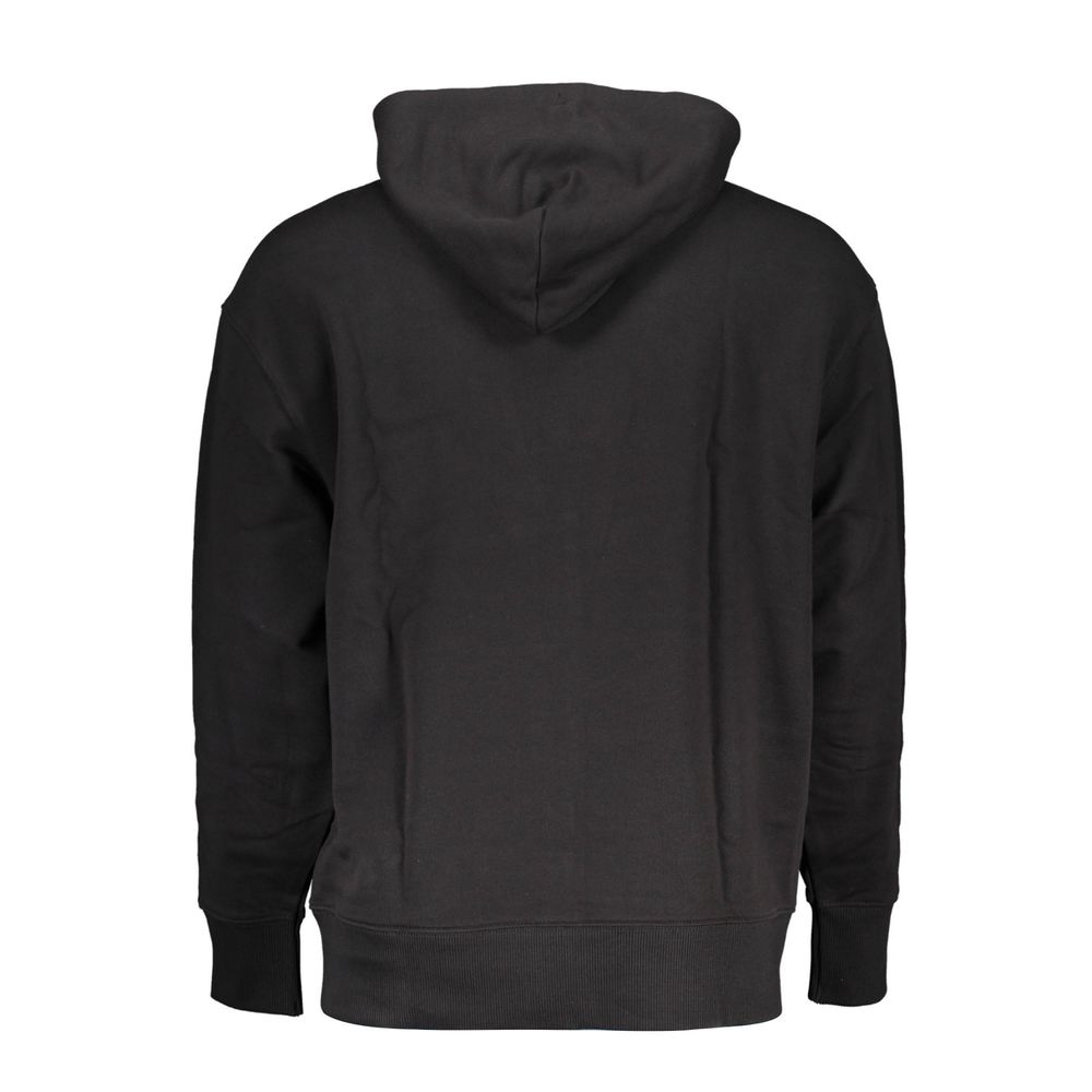 Black Cotton Men Sweater Hoodie