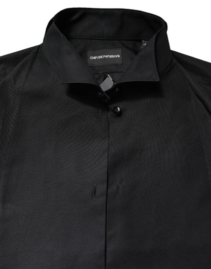 Black Cotton Long Sleeves Formal Dress Shirt