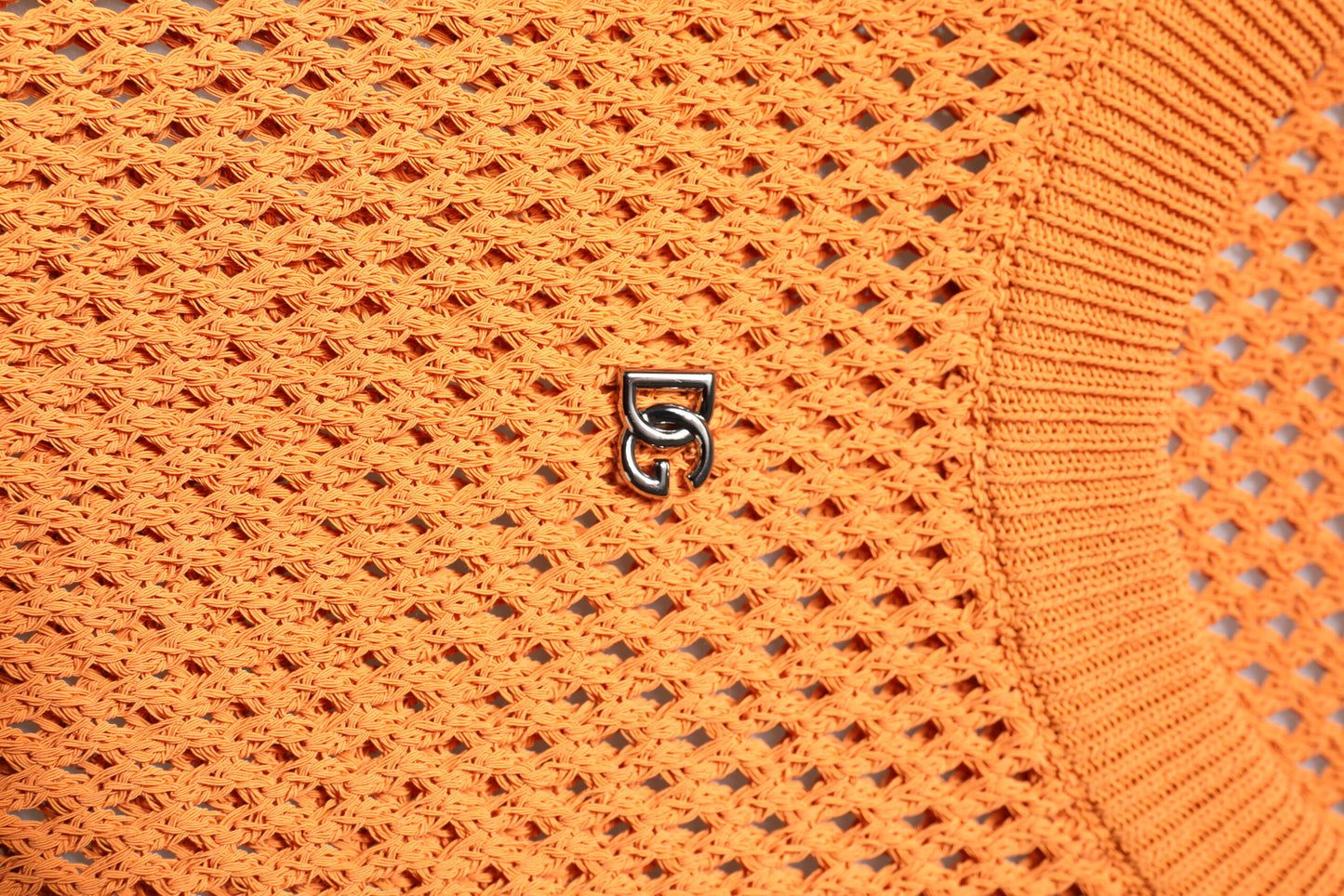 Orange Cashmere Round Neck Sleeveless T-shirt