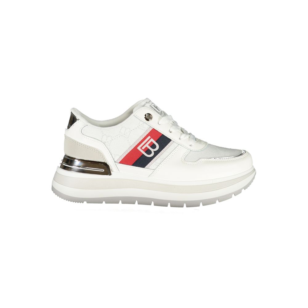 White Polyester Women Sneaker