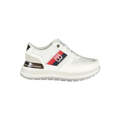 White Polyester Women Sneaker