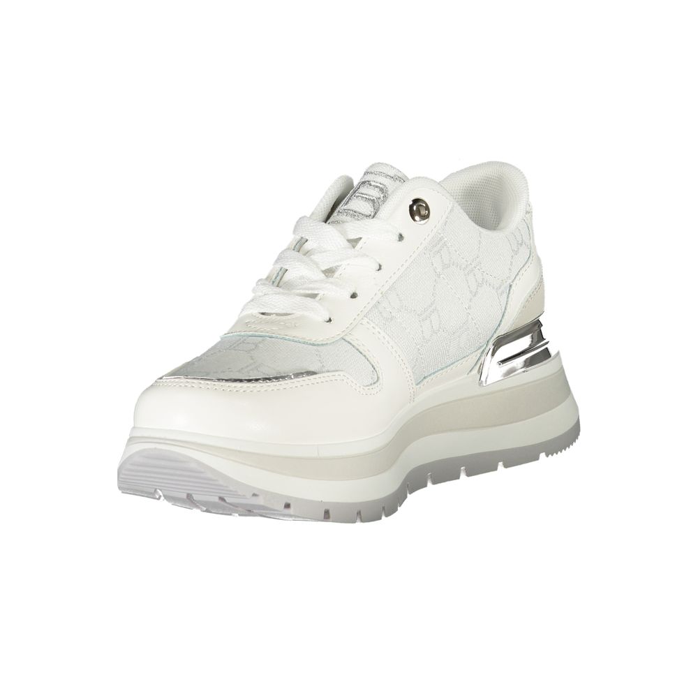 White Polyester Women Sneaker