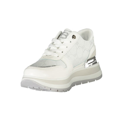 White Polyester Women Sneaker