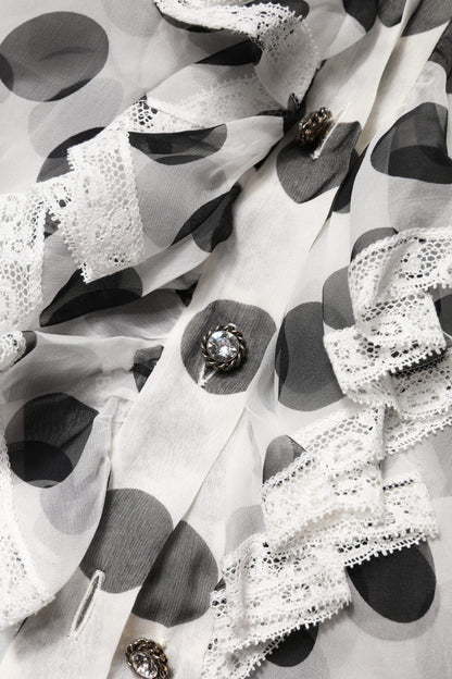 White Black Polka Dot Cotton Sleeveless Top