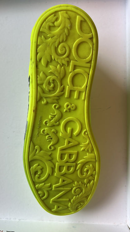 Neon Green Logo Tape Low Top Sneakers Shoes