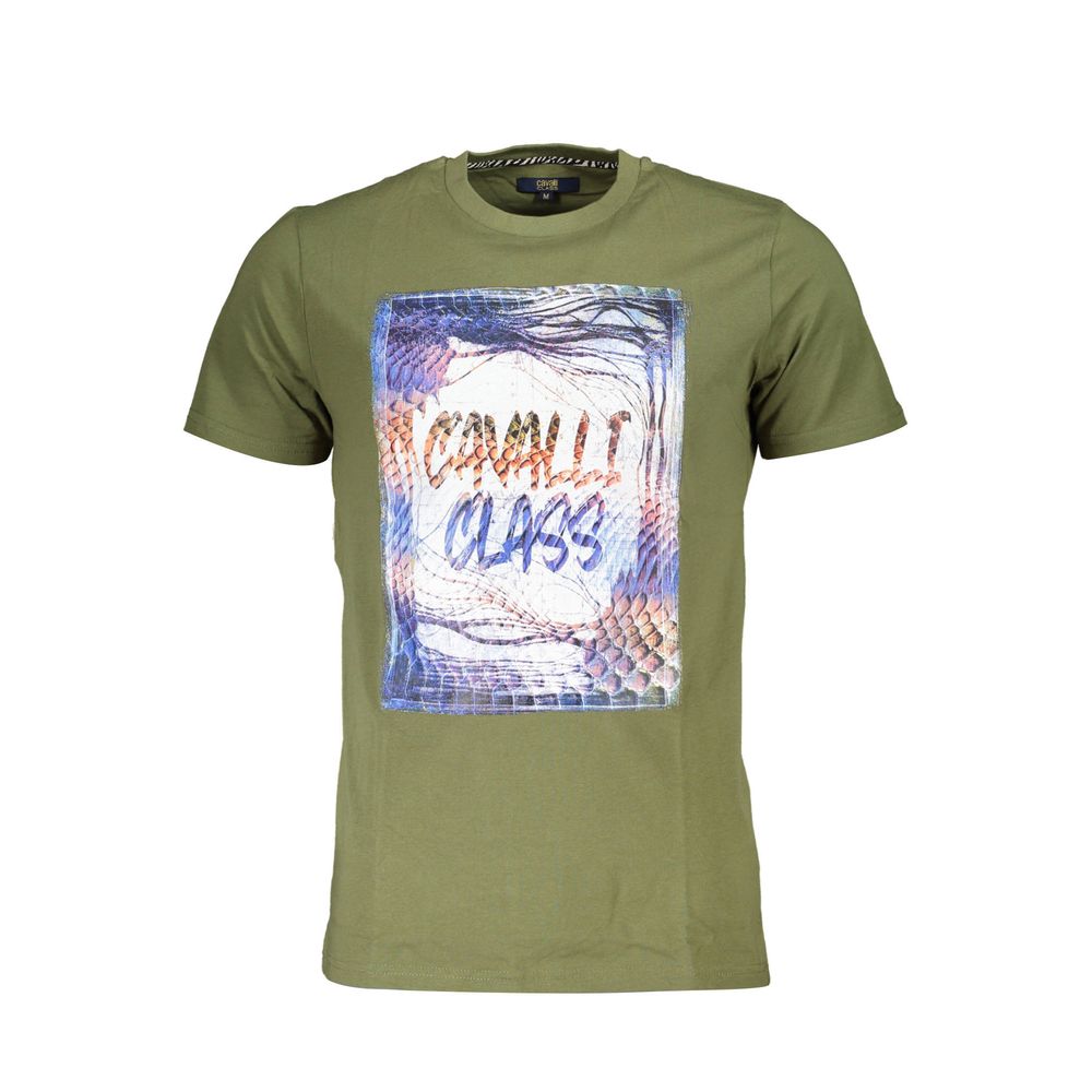 Green Cotton Men T-Shirt