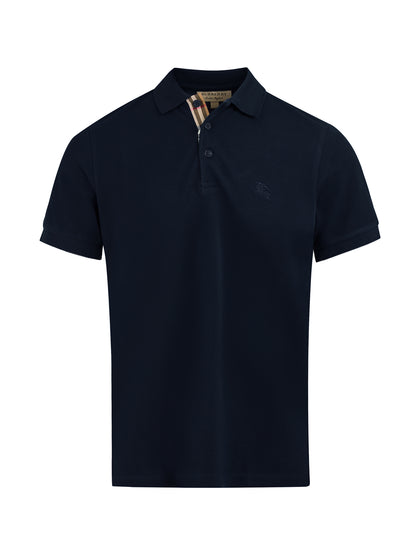 Navy Blue Cotton Collared Polo Shirt