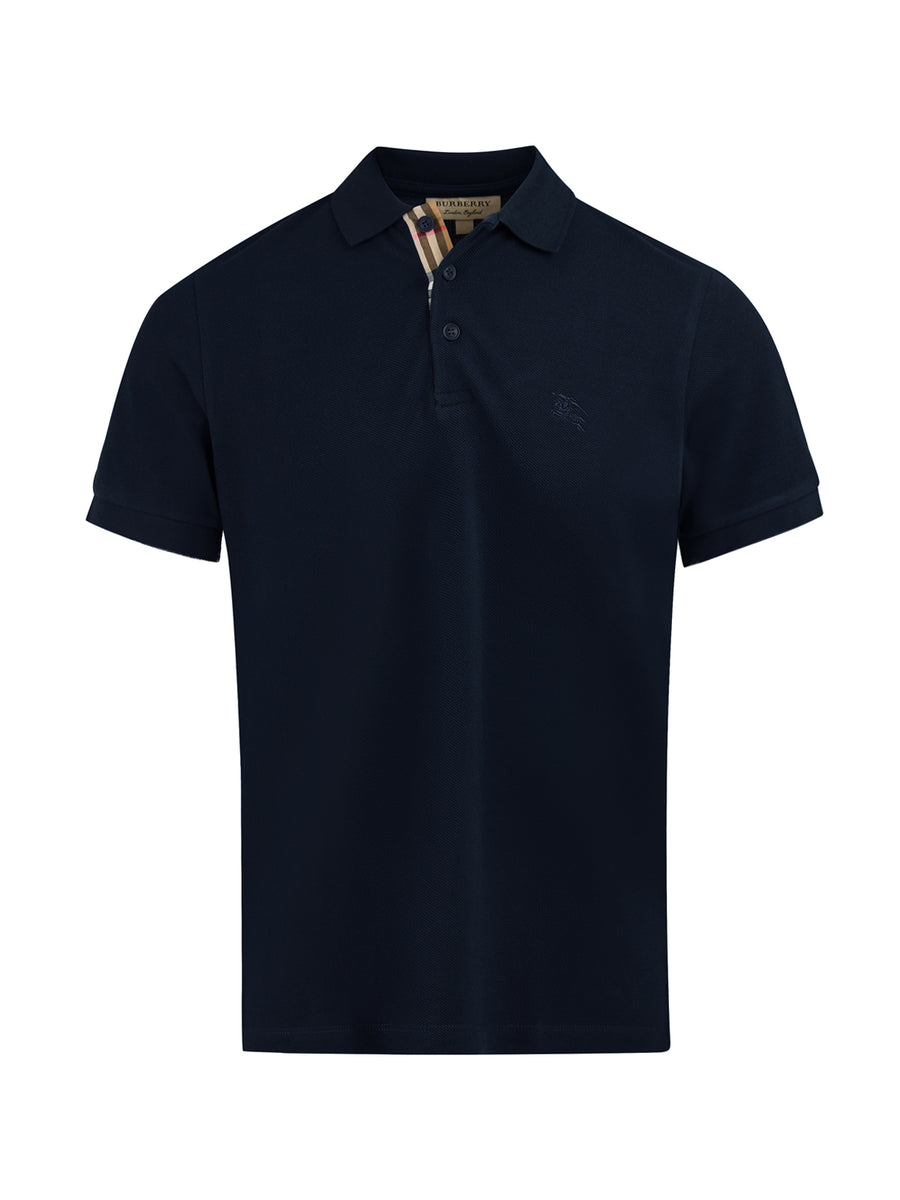 Navy Blue Cotton Collared Polo Shirt