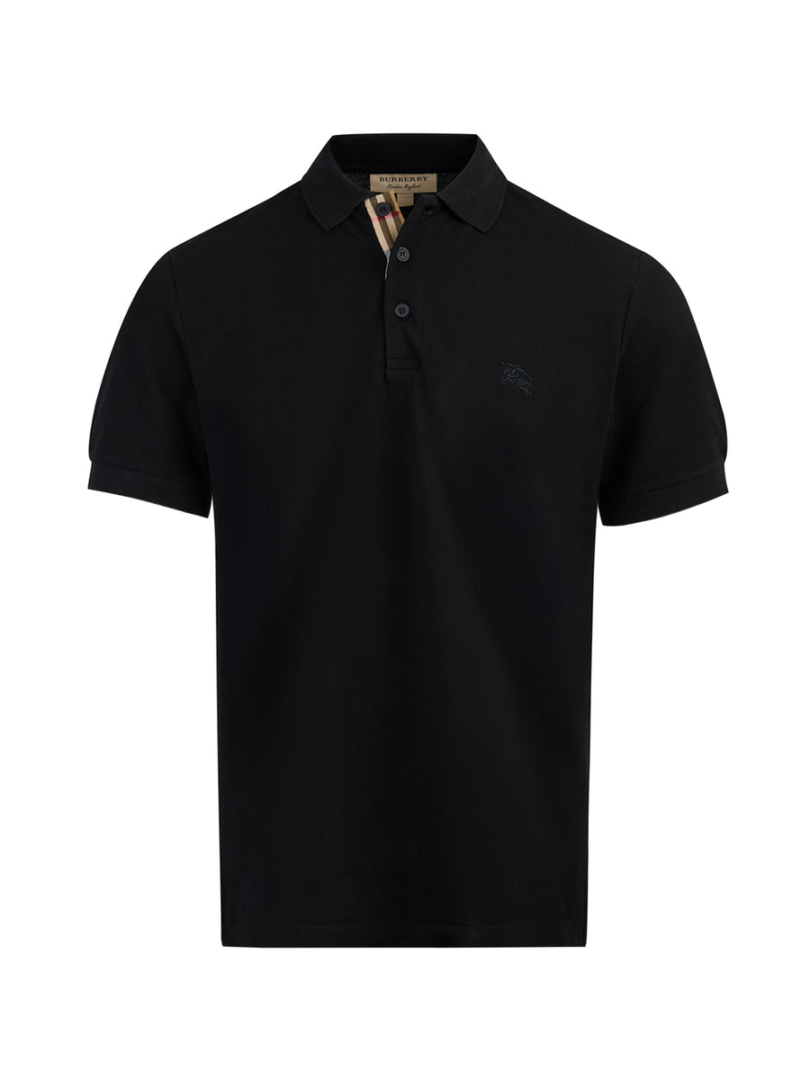 Black Cotton Collared Polo Shirt