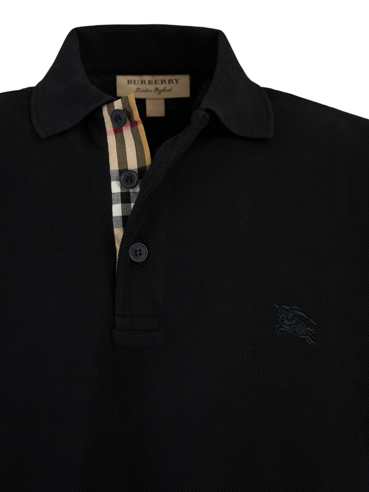 Black Cotton Collared Polo Shirt