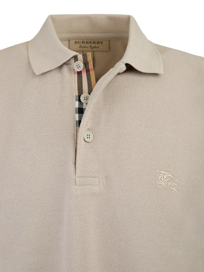 Pale Stone Cotton Collared Polo Shirt