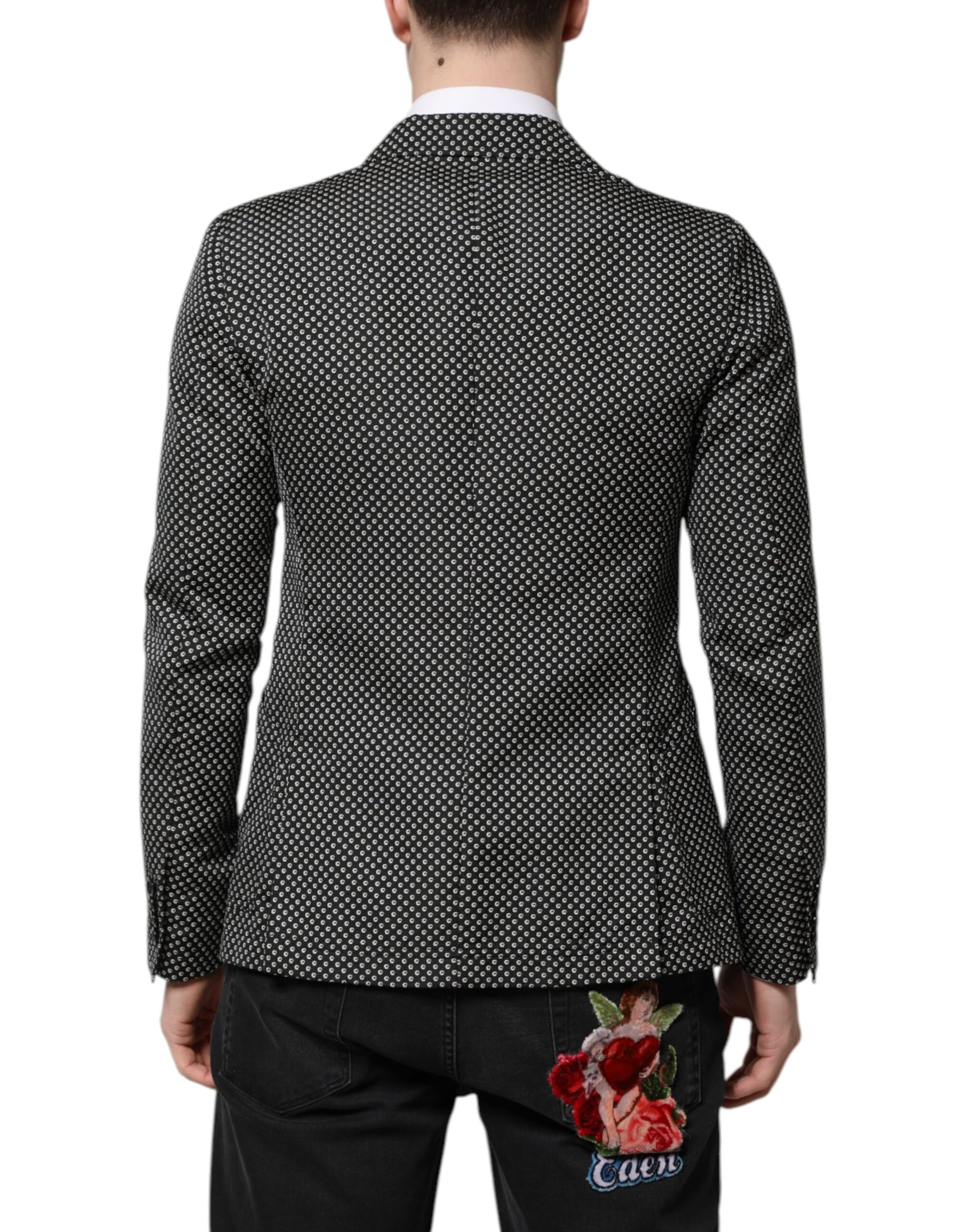 Black White Patterned Men Suit Coat Blazer