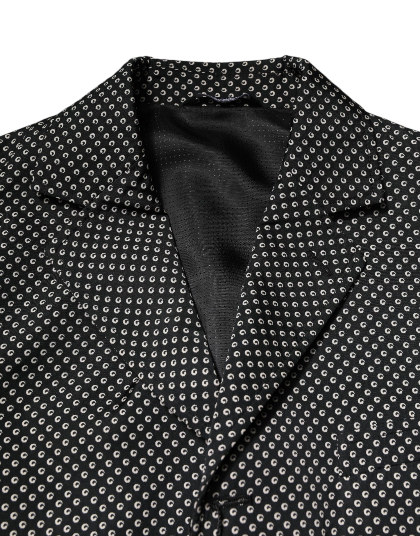Black White Patterned Men Suit Coat Blazer