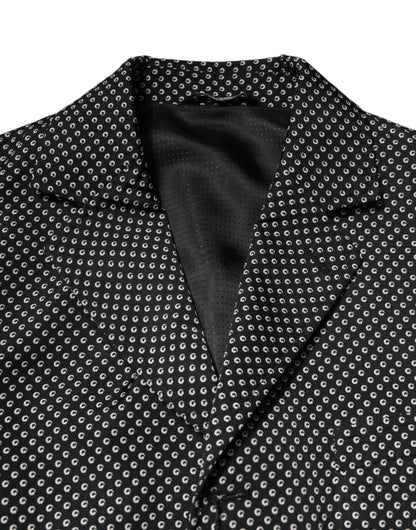 Black White Patterned Men Suit Coat Blazer