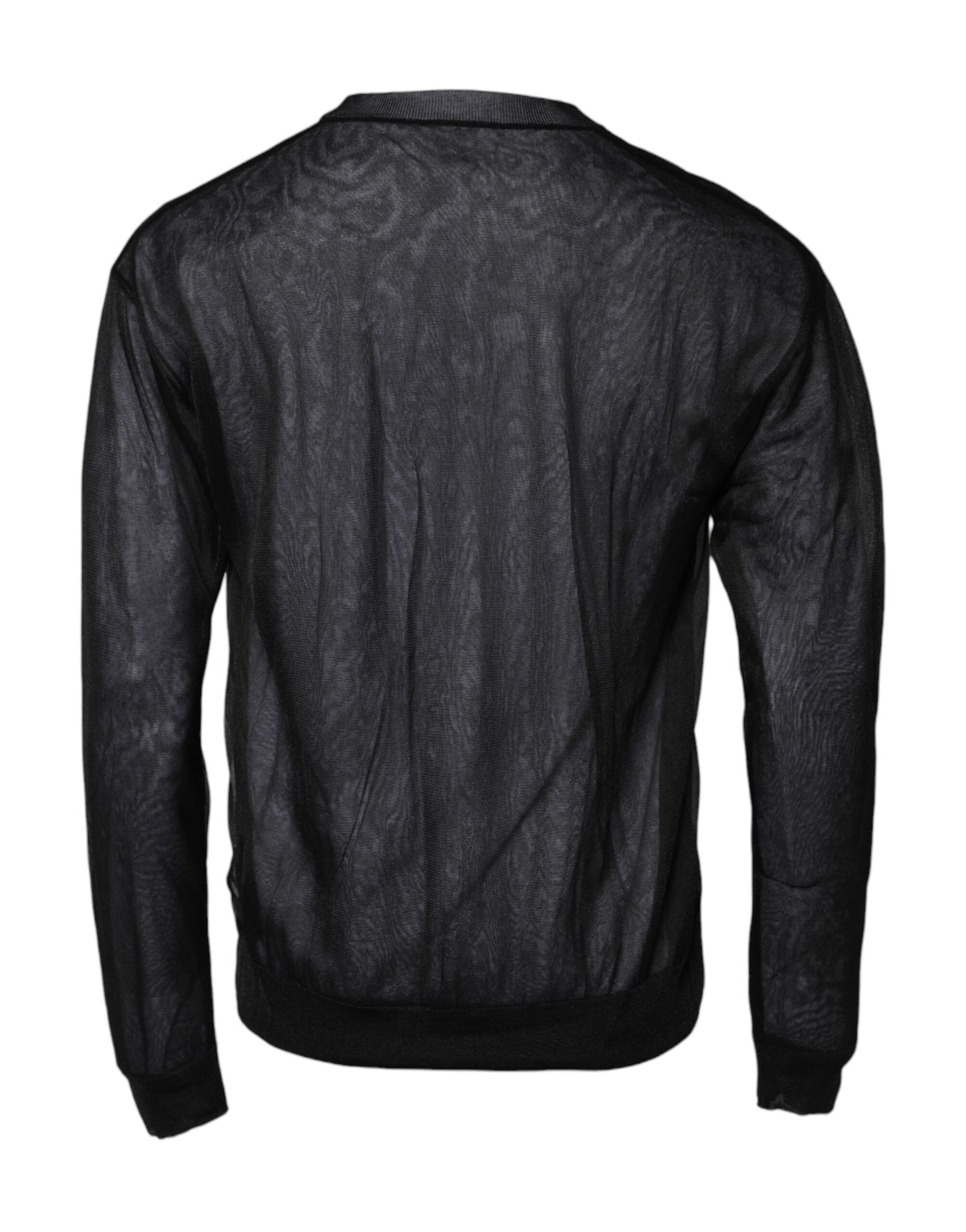 Black White Logo Knitted Pullover Sweater