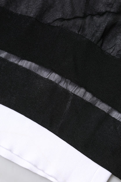 Black White Logo Knitted Pullover Sweater