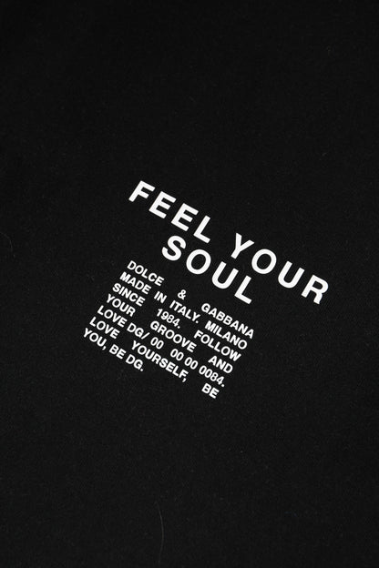 Black Cotton Logo Knitted Pullover Sweater