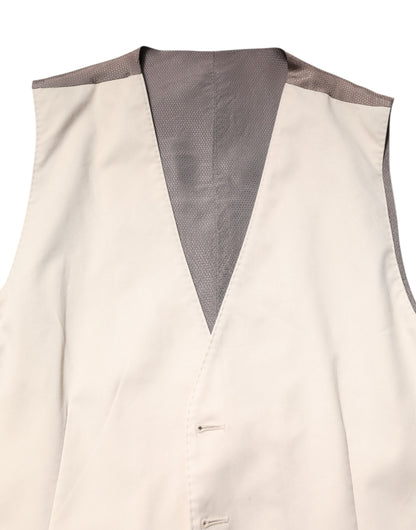 Beige Gray Dress Men Formal Waistcoat Vest
