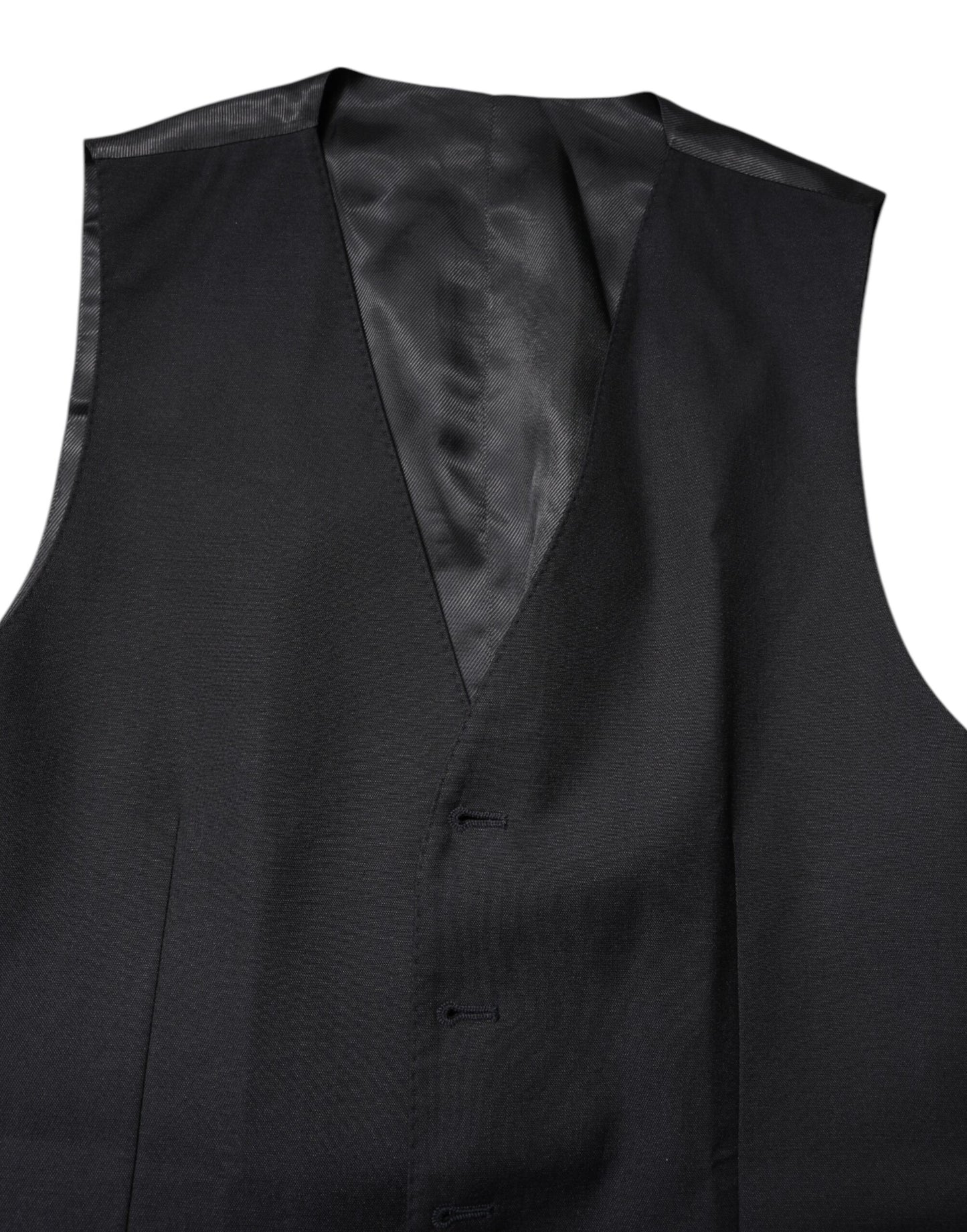 Black Wool Waistcoat Dress Formal Vest