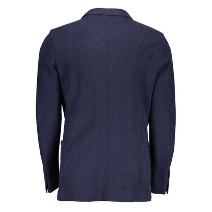 Blue Wool Men Jacket