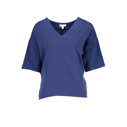 Blue Cotton Women T-Shirt
