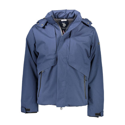 Blue Polyester Jackets & Coat