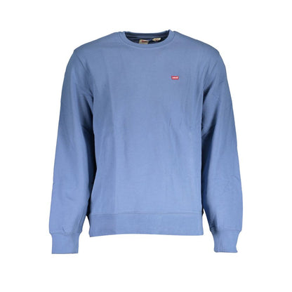 Blue Cotton Men Sweater