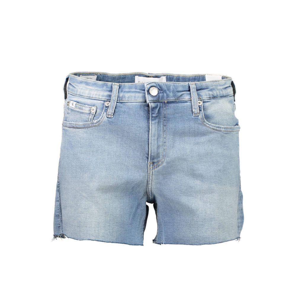 Blue Cotton Women Shorts
