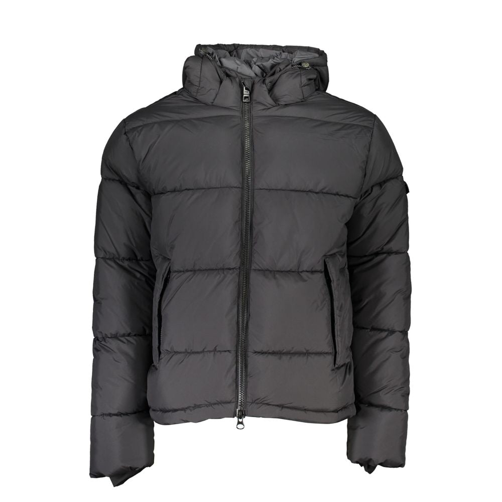 Black Polyester Men Jacket