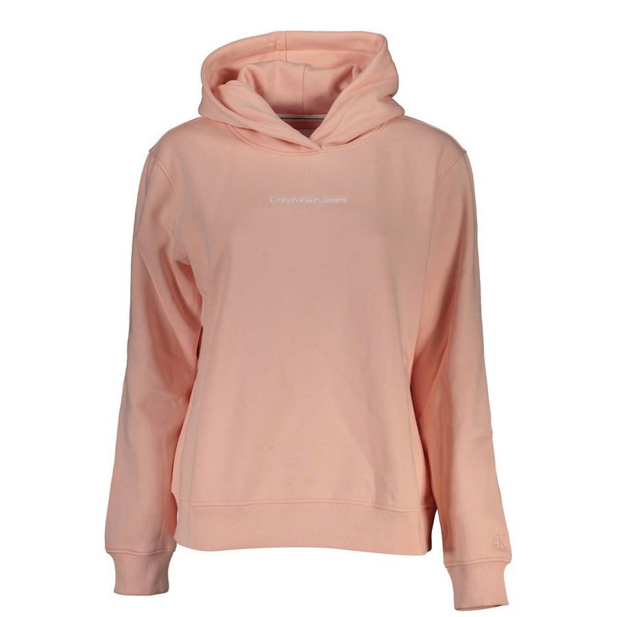 Pink Cotton Women's Hooded Sweater