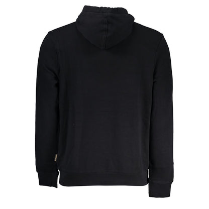 Black Cotton Men's Hooded Sweater