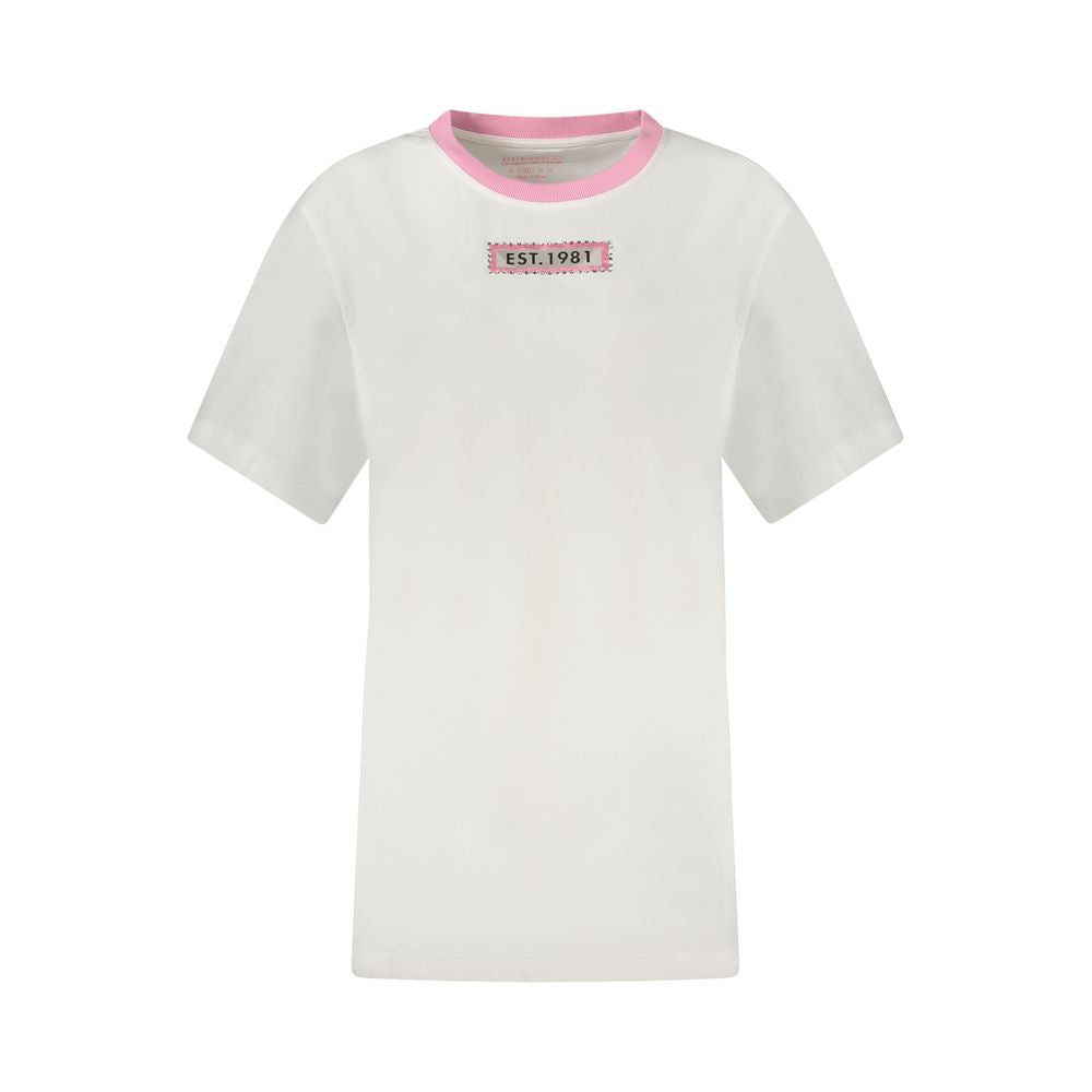 White Cotton Women T-Shirt