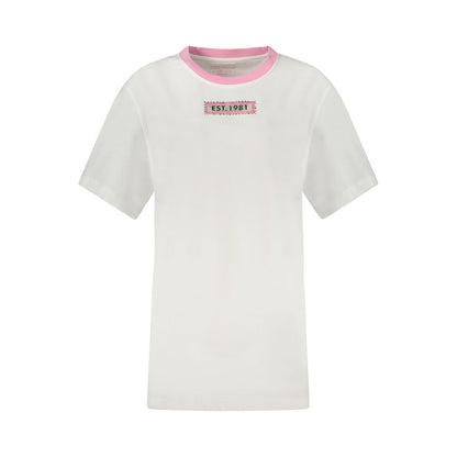 White Cotton Women T-Shirt