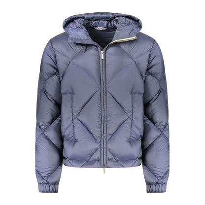 Blue Polyester Men Jacket